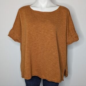 Free People Beach Tan Oversized Short Sleeve Knit Top XS